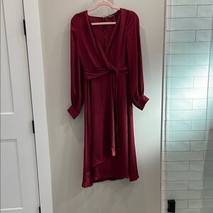 Express Elegant Burgundy Wrap Dress Size S